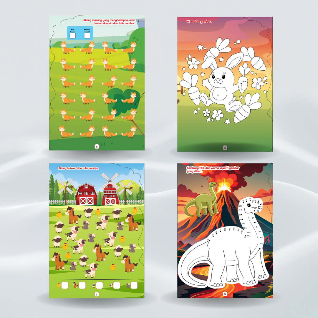 Buku Potongan Bentuk Comel Haiwan Ladang