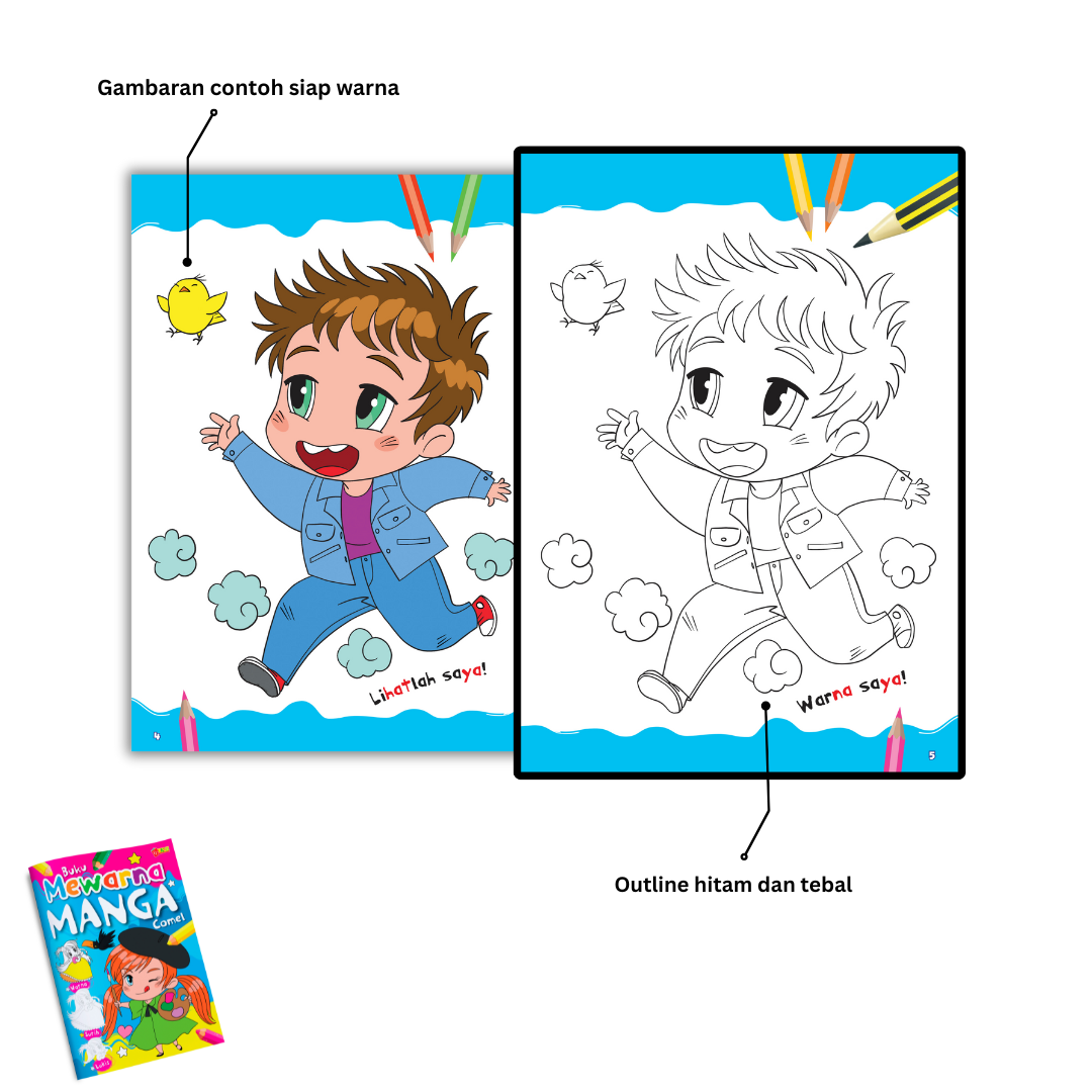 Buku Mewarna Manga Comel