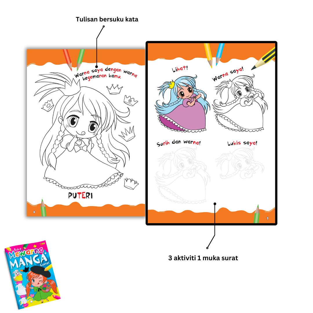 Buku Mewarna Manga Comel