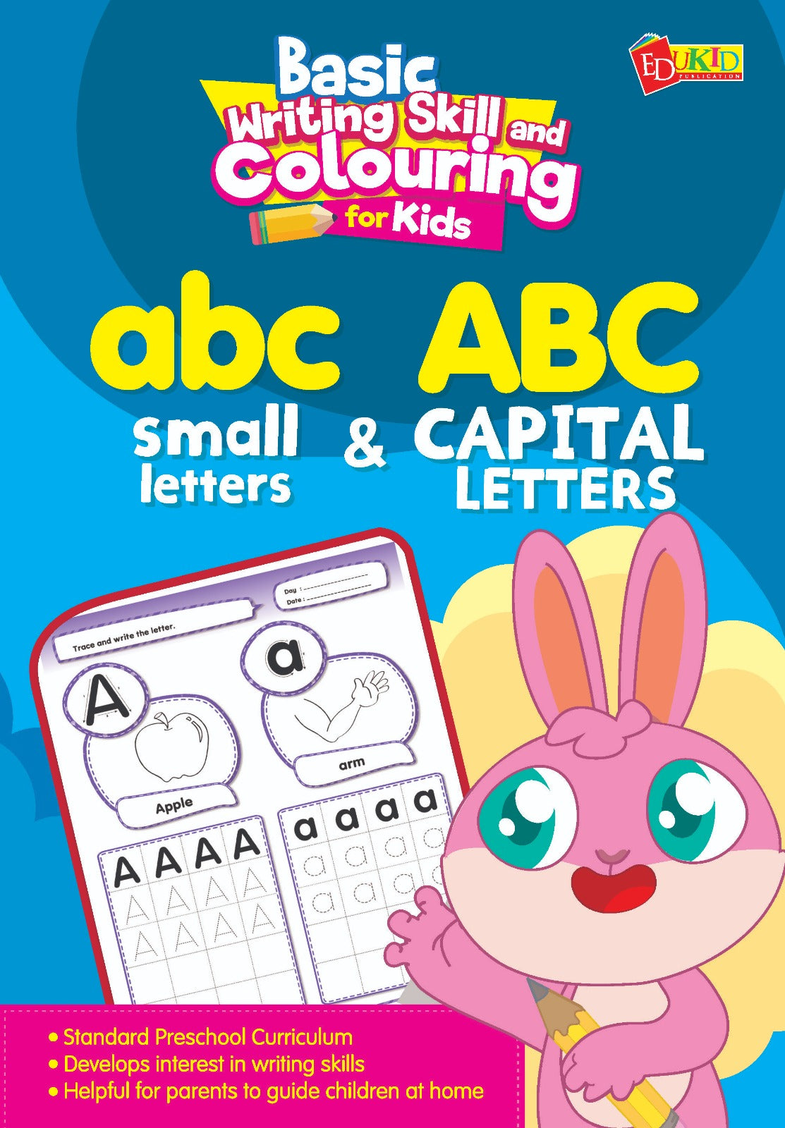 Basic Writing Skill and Colouring For Kids abc small Letters & ABC Capital Letters