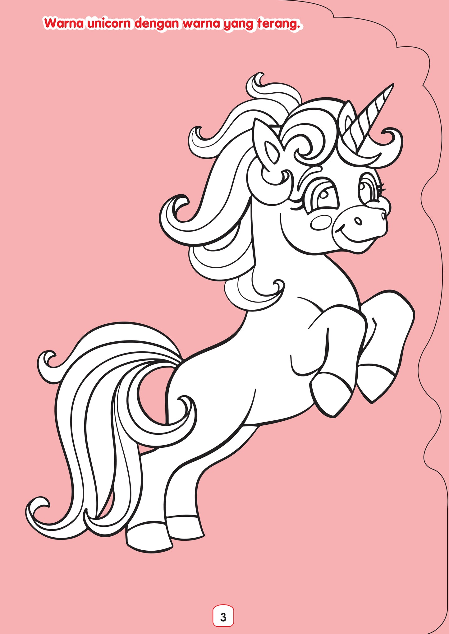 Buku Potongan Bentuk Comel Unicorn Buku Aktiviti dan Mewarna
