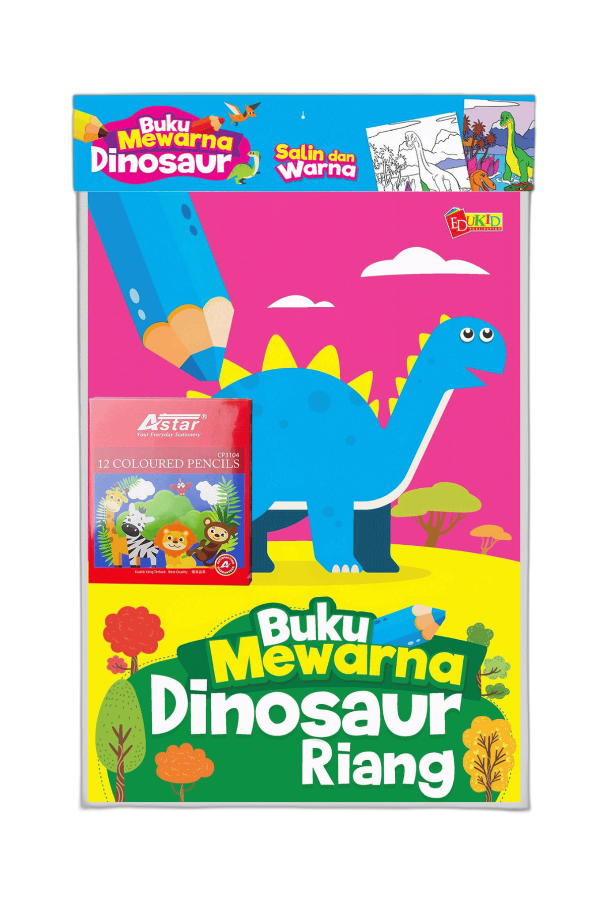 SET Buku Mewarna Dinosaur Riang