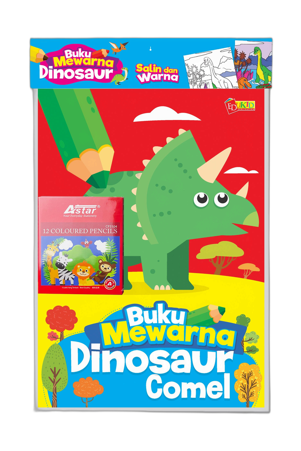 SET Buku Mewarna Dinosaur Comel