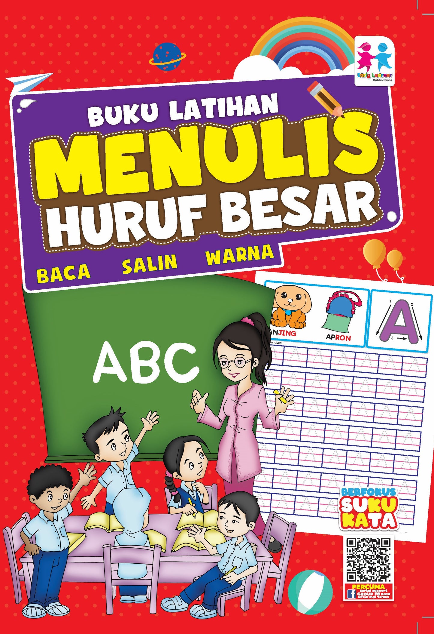 Buku Latihan Menulis Huruf Besar Baca Salin Warna