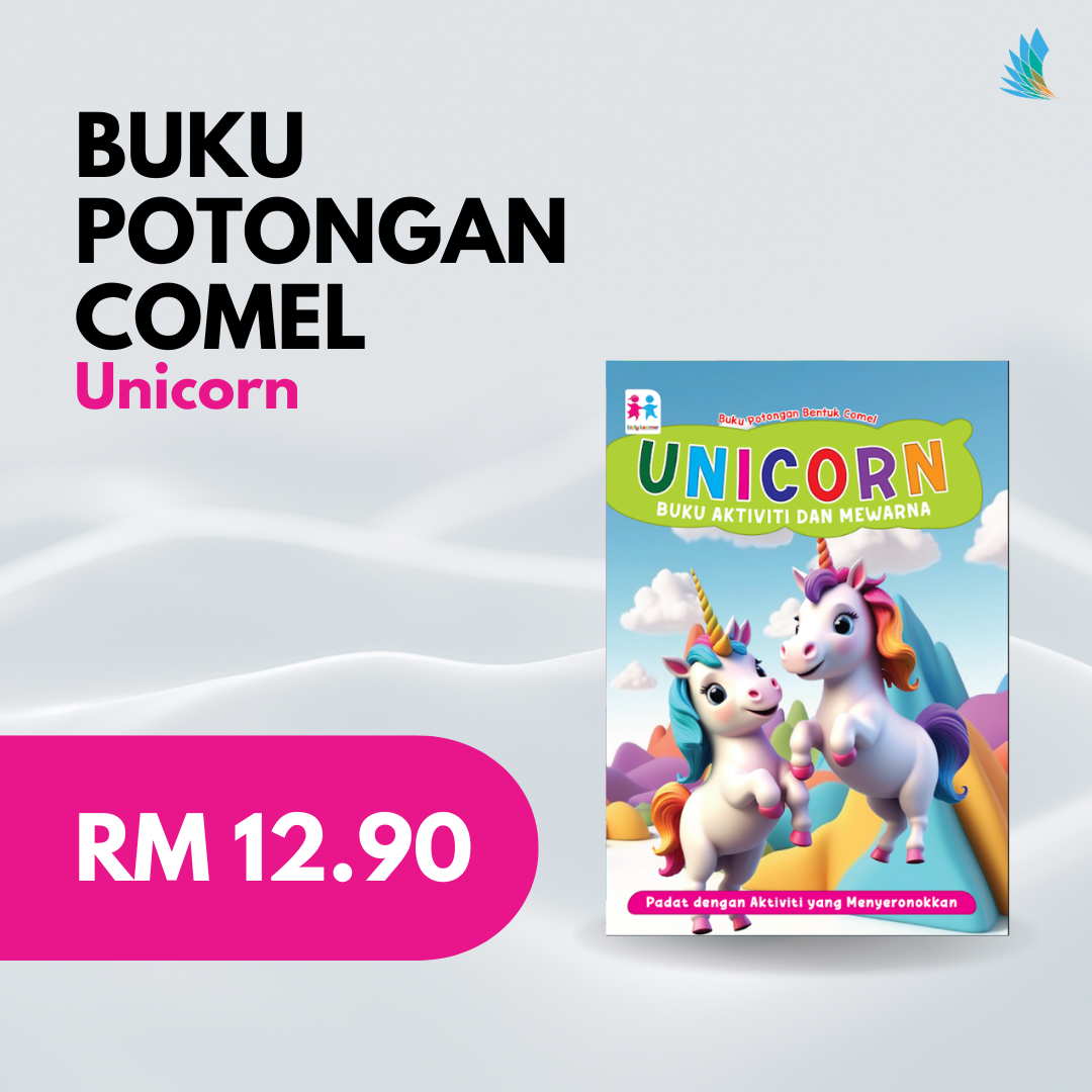 Buku Potongan Bentuk Comel Unicorn
