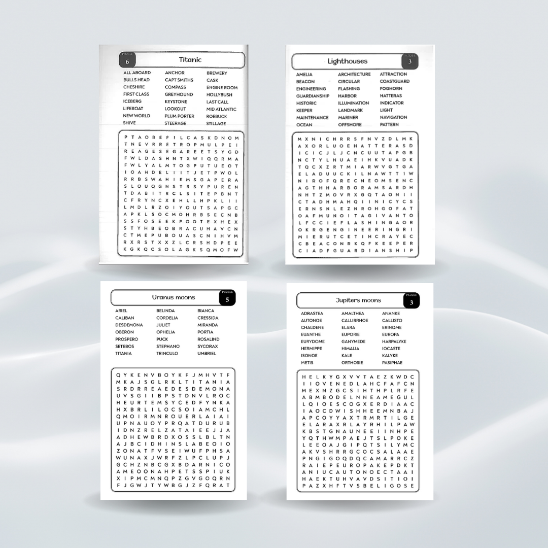 Shine Your Brain Word Search