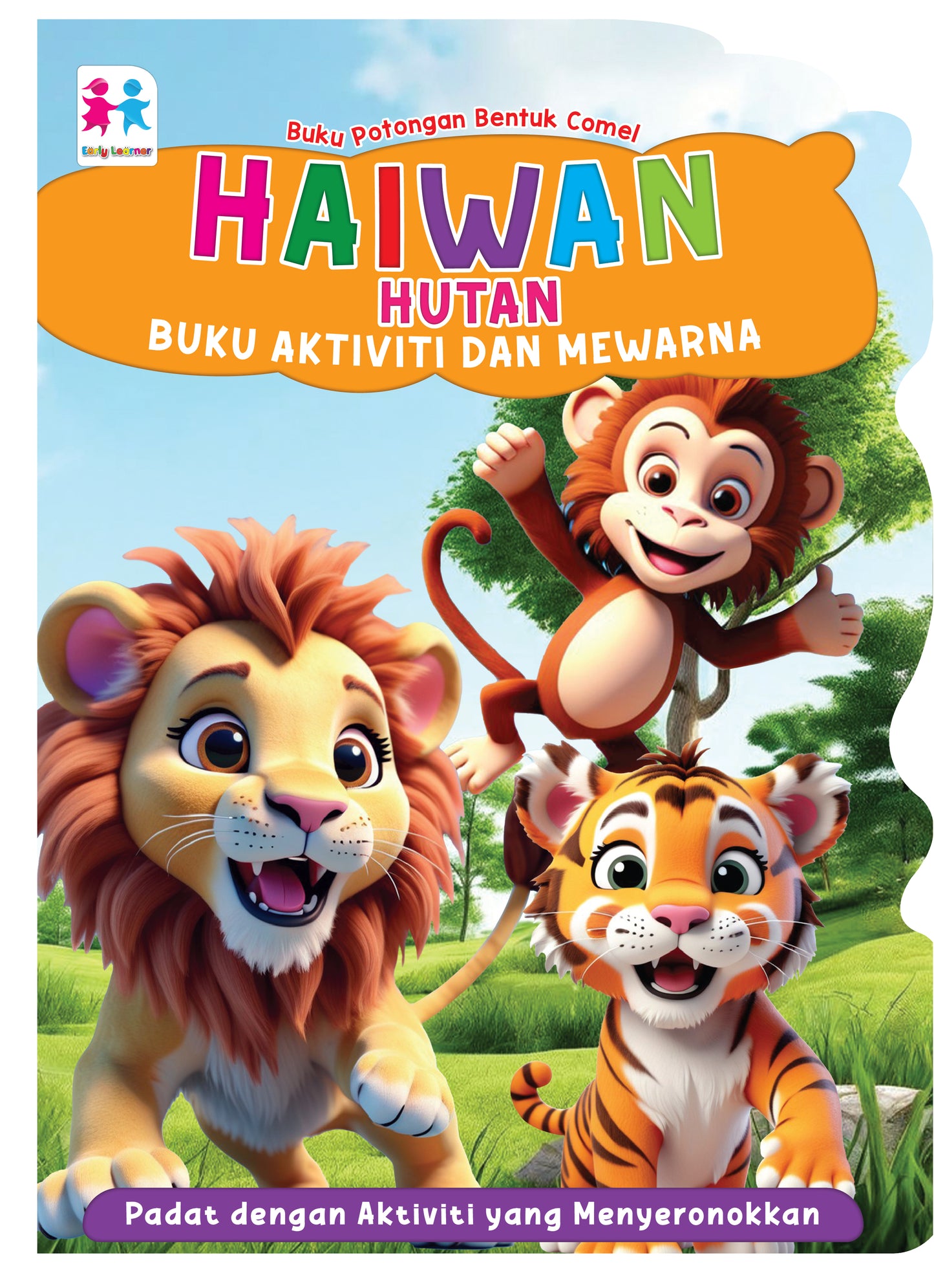 Buku Potongan Bentuk Comel Haiwan Hutan Buku Aktiviti Dan Mewarna