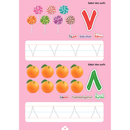 Buku Pertama Lap Bersih Menulis - Nombor Arab