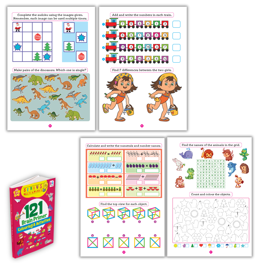 Early Learner - Genius Masterminds 121 Brain Builder Coloring & Activities