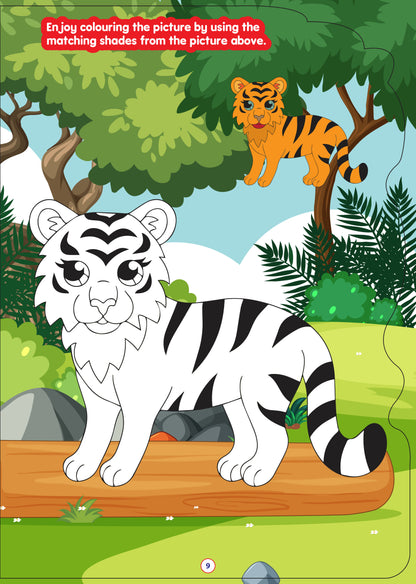 My Cute Die-Cut Shape Book Jungle Animals Activity And Colouring Book