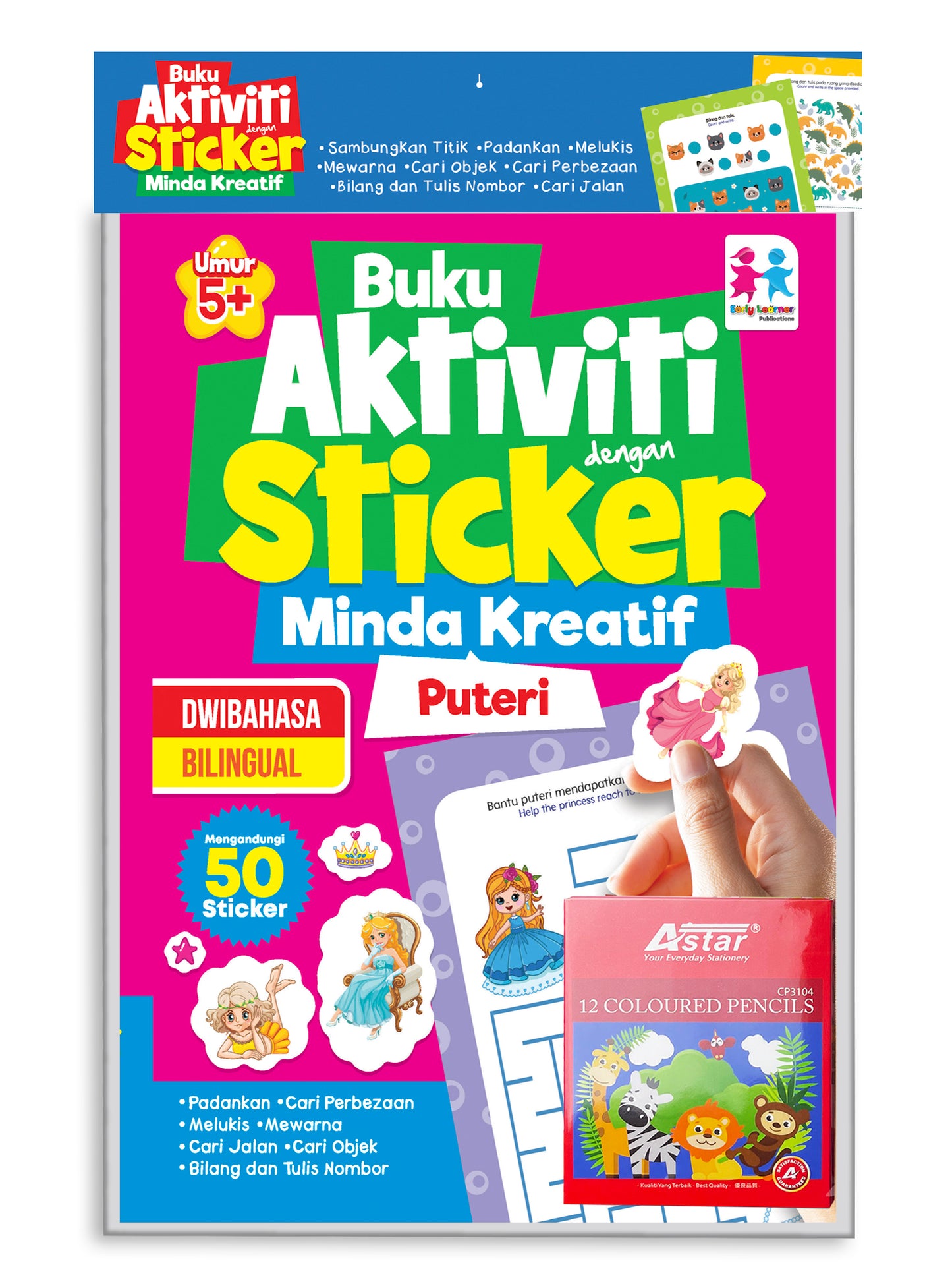 SET Buku Aktiviti dengan Sticker Minda Kreatif- Puteri