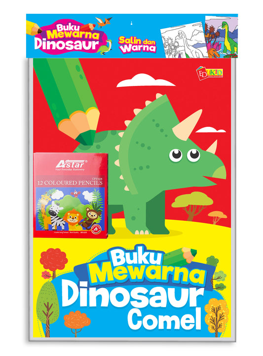 SET Buku Mewarna Dinosaur Comel