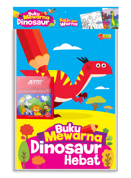 SET Buku Mewarna Dinosaur Hebat