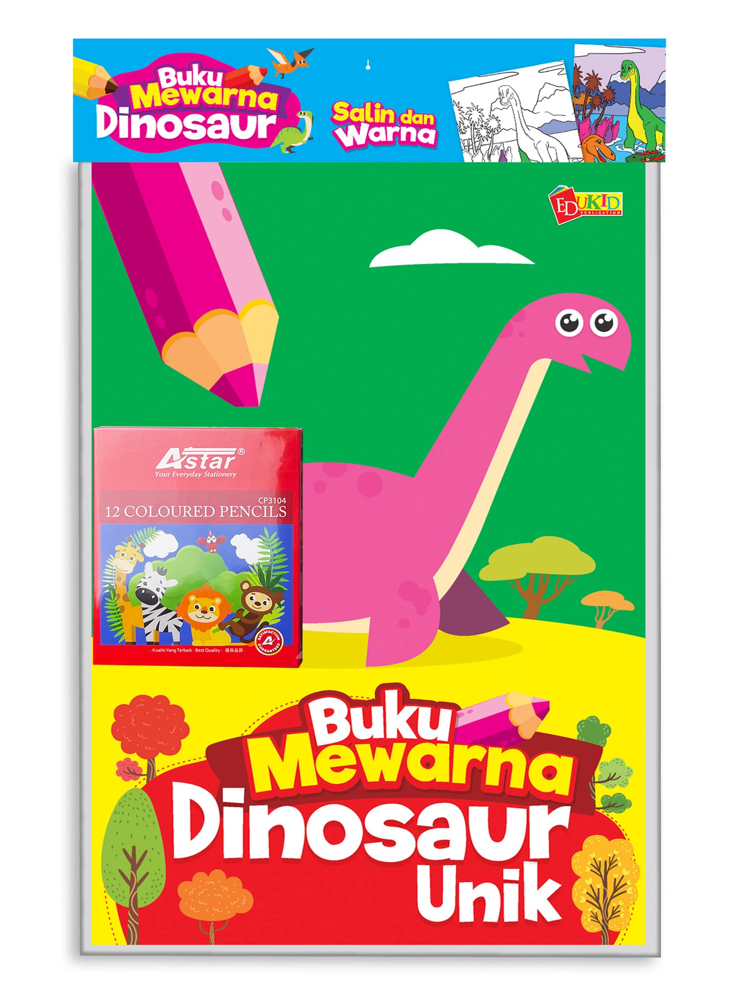 SET Buku Mewarna Dinosaur Unik