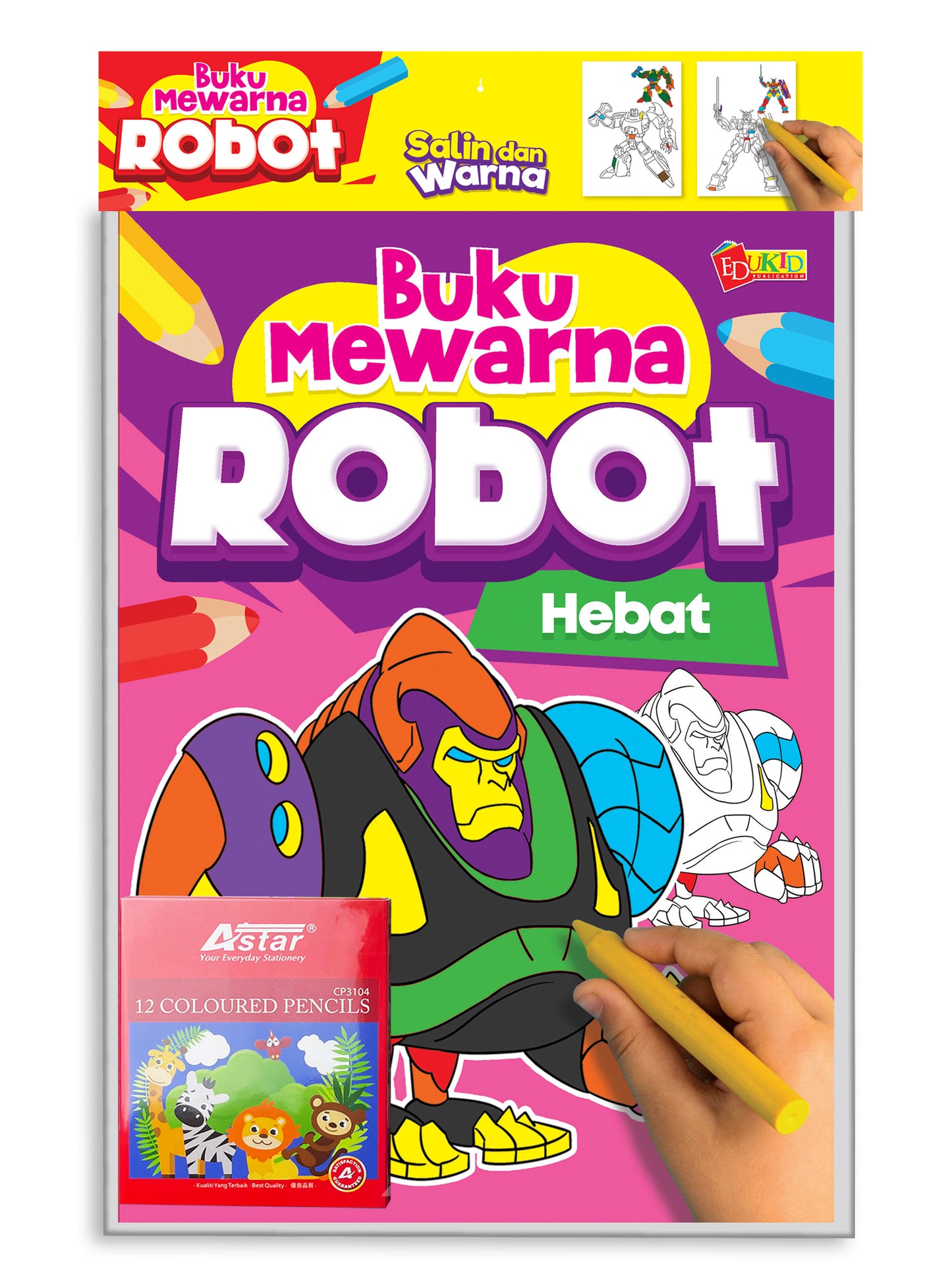 SET Buku Mewarna Robot - Hebat