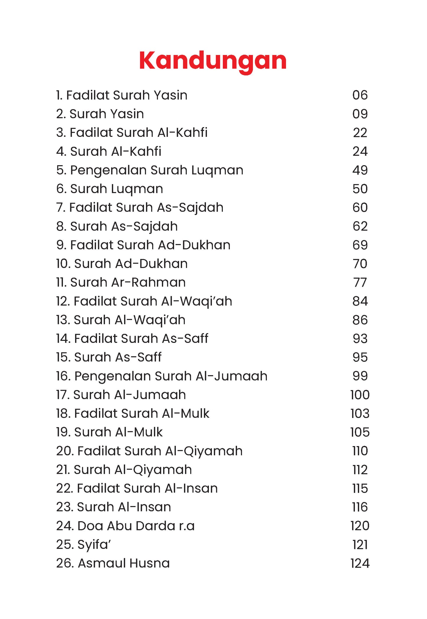 Kumpulan 12 Surah - Bonus Syifa' & Asmaul Husna - Teks Tajwid Berwarna - Berserta Video & Audio - Buku Surah Lengkap - Amalan Surah Harian - Buku Surah Pilihan