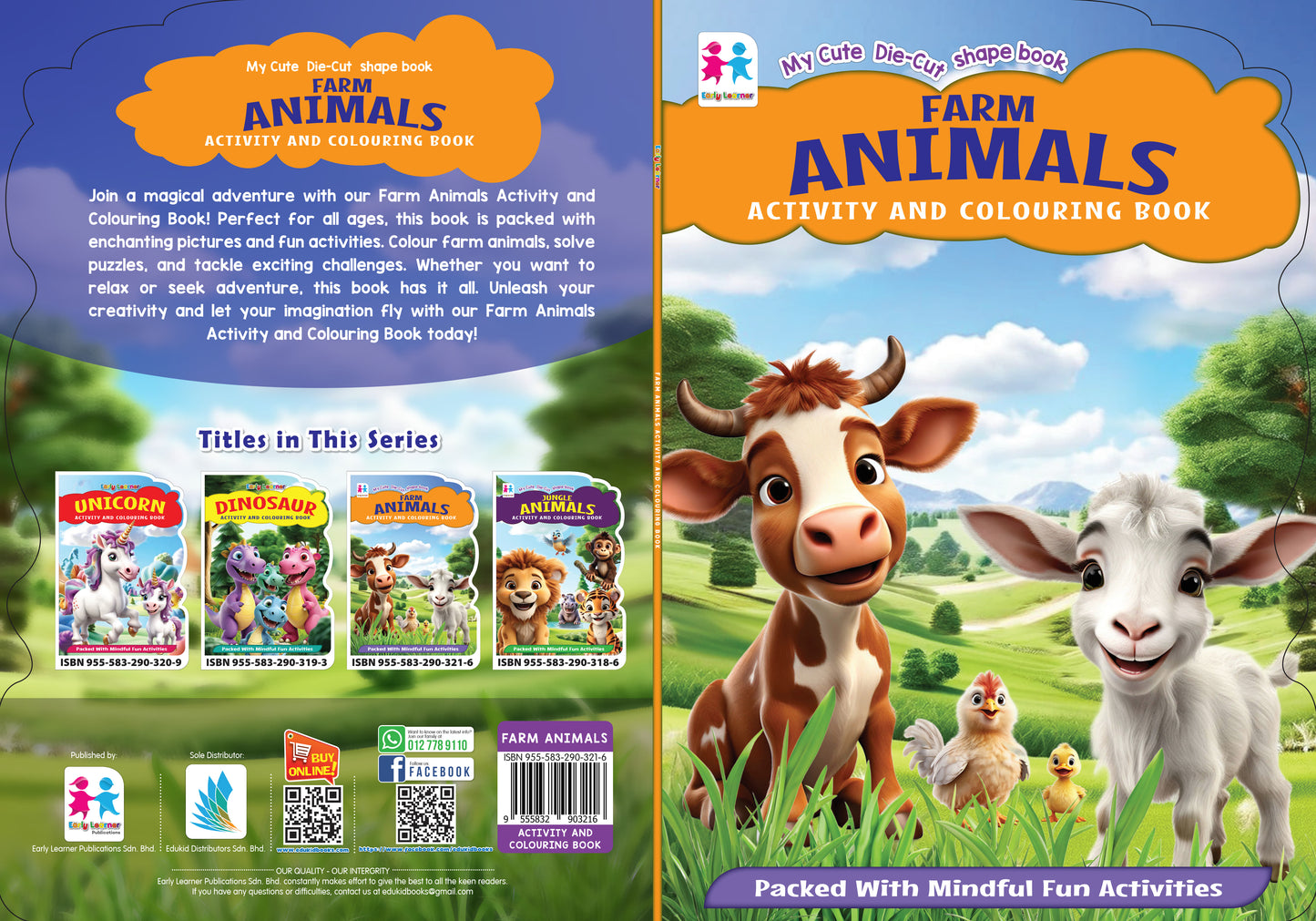 MY Cute Die-Cut Shape Book Farm Animals Activity And Colouring Book