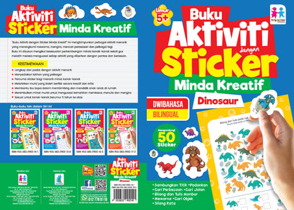 SET Buku Aktiviti dengan Sticker Minda Kreatif- Dinosaur