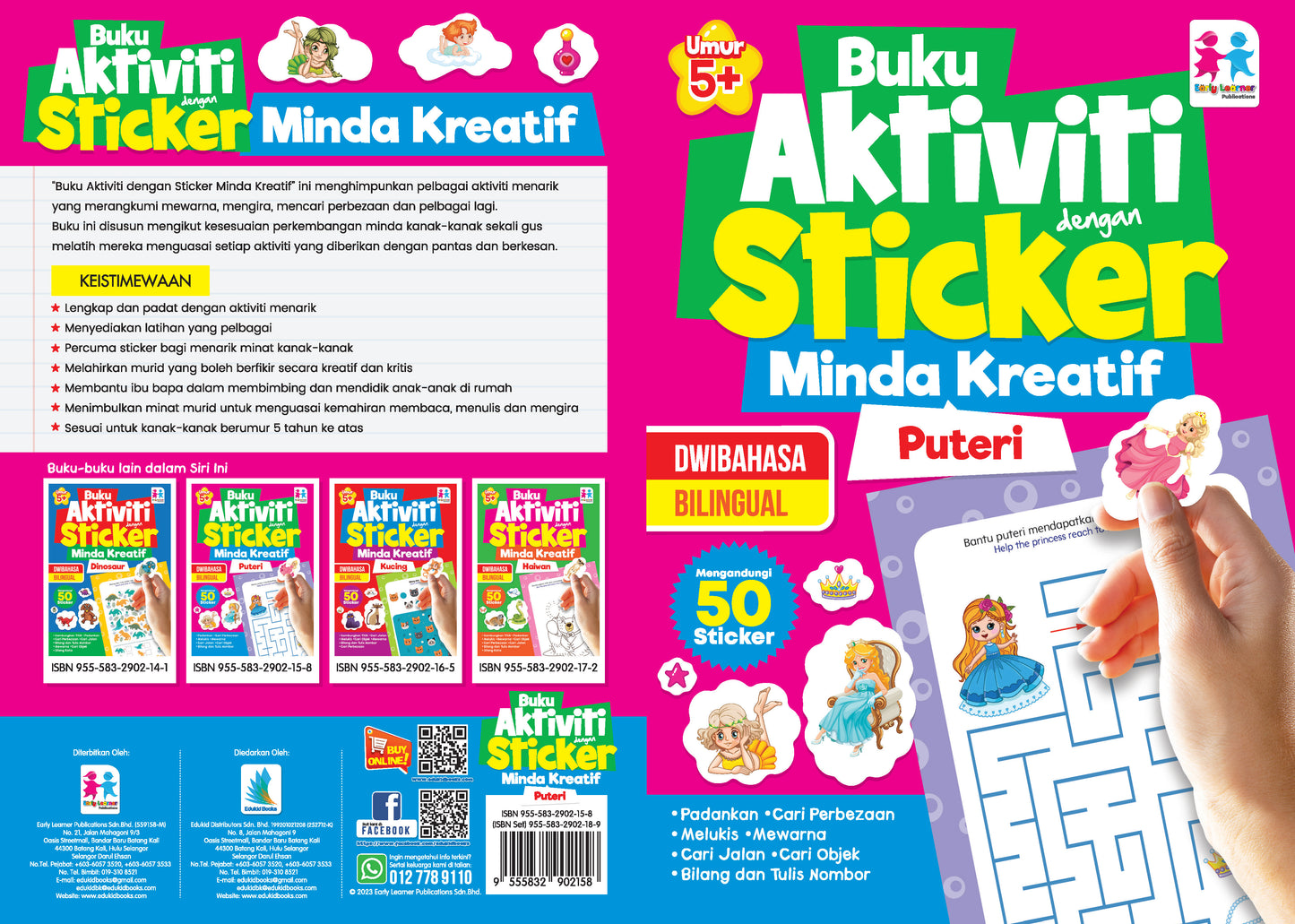 SET Buku Aktiviti dengan Sticker Minda Kreatif- Puteri