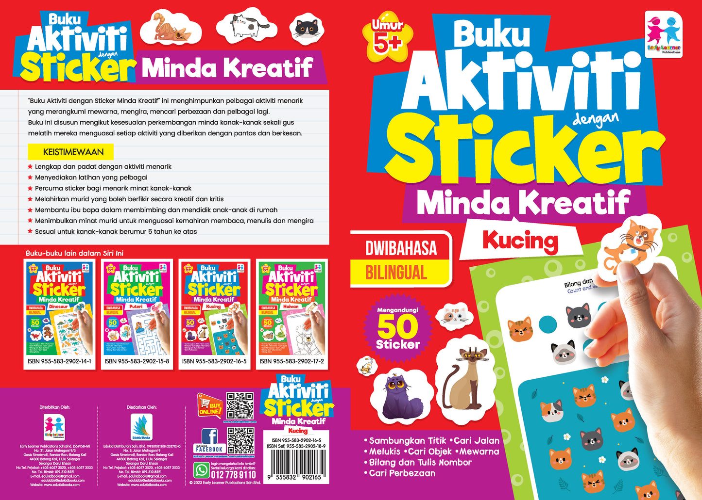 SET Buku Aktiviti dengan Sticker Minda Kreatif- Kucing