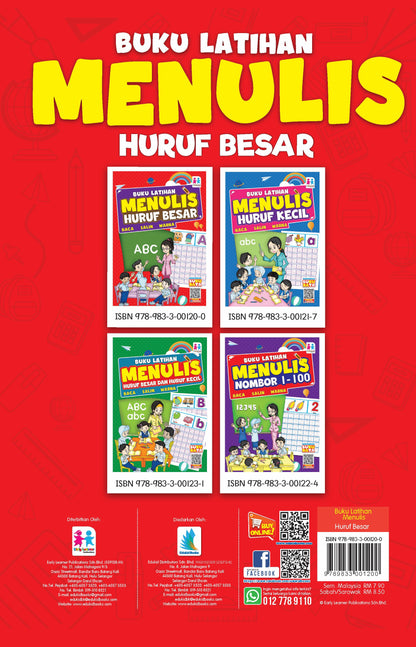 Buku Latihan Menulis Huruf Besar Baca Salin Warna