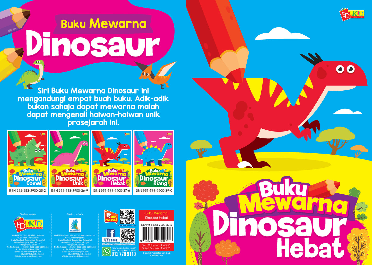 Buku Mewarna Dinosaur Hebat