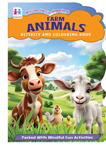 MY Cute Die-Cut Shape Book Farm Animals Activity And Colouring Book