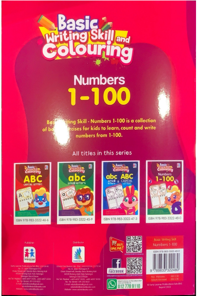 Basic Writing Skill and Colouring Numbers 1-100