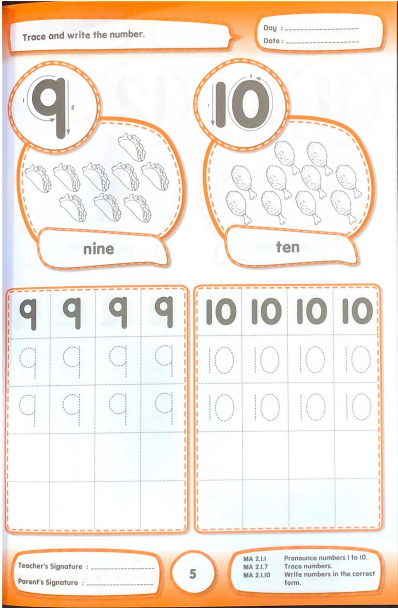 Basic Writing Skill and Colouring Numbers 1-100