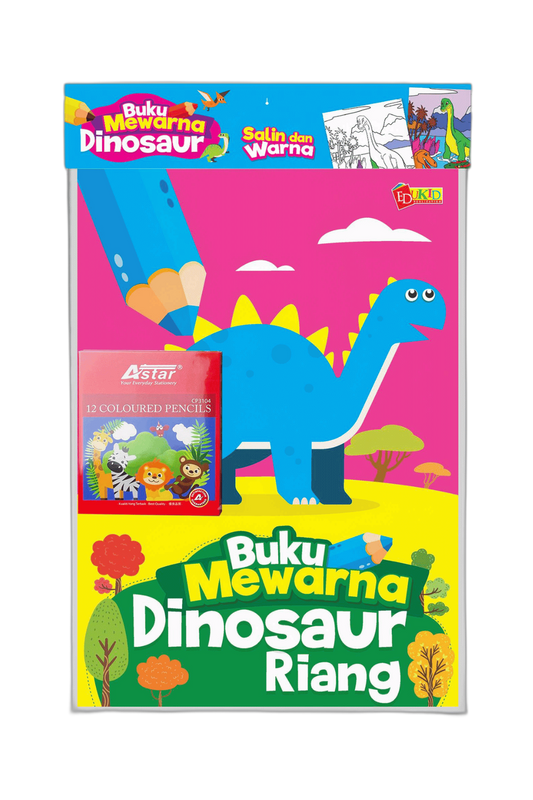 SET Buku Mewarna Dinosaur Riang
