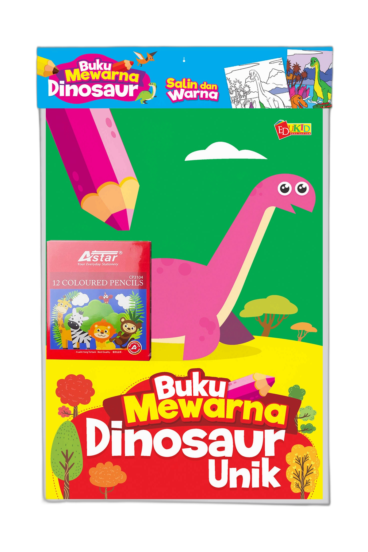 SET Buku Mewarna Dinosaur Unik