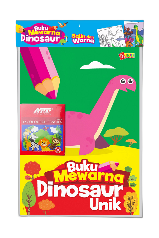 SET Buku Mewarna Dinosaur Unik