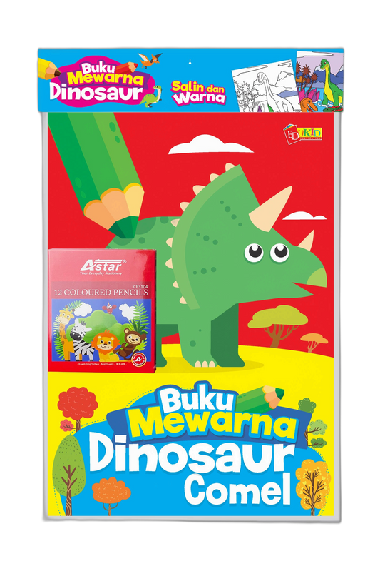SET Buku Mewarna Dinosaur Comel