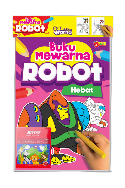 SET Buku Mewarna Robot - Hebat