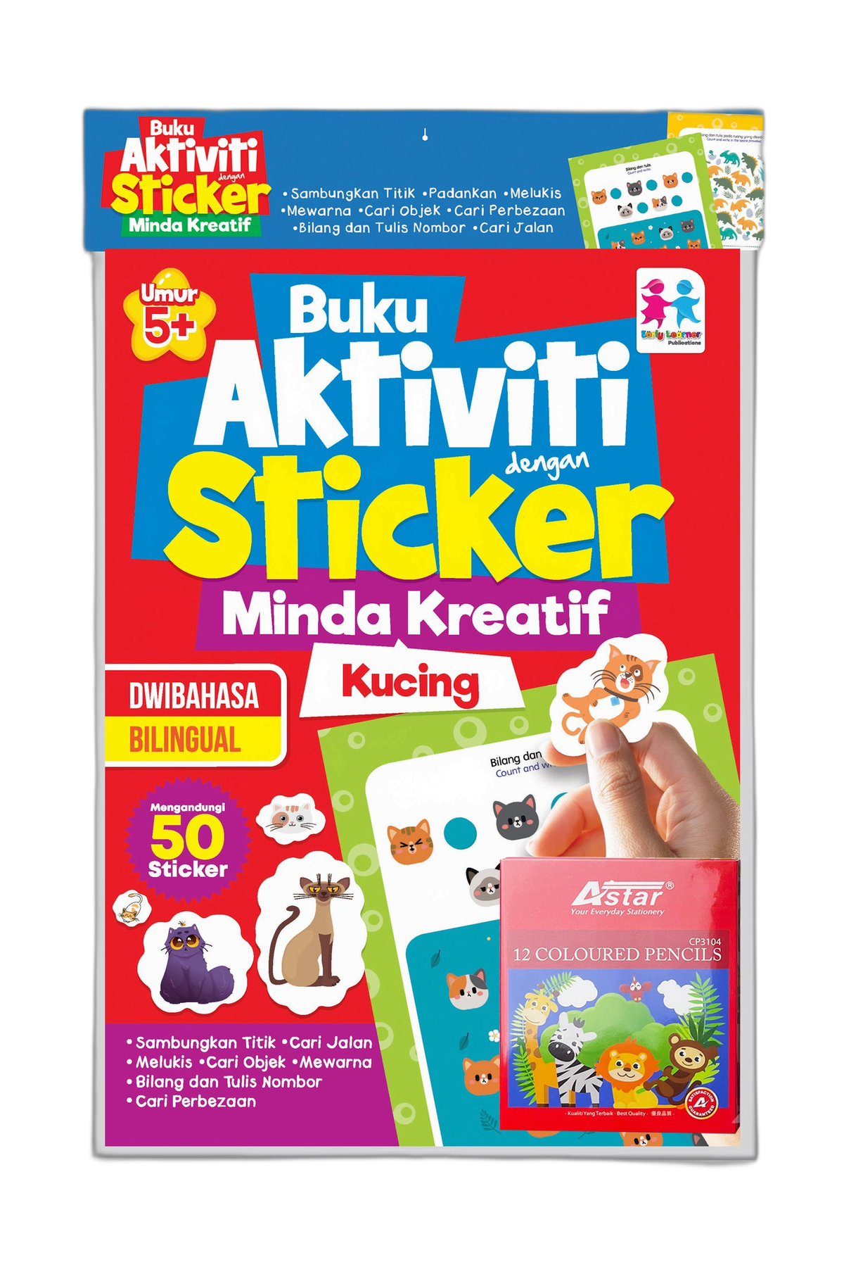 SET Buku Aktiviti dengan Sticker Minda Kreatif- Kucing