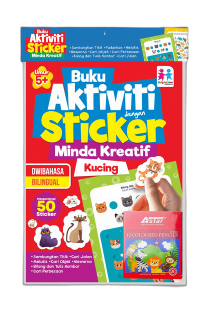 SET Buku Aktiviti dengan Sticker Minda Kreatif- Kucing