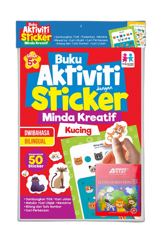 SET Buku Aktiviti dengan Sticker Minda Kreatif- Kucing