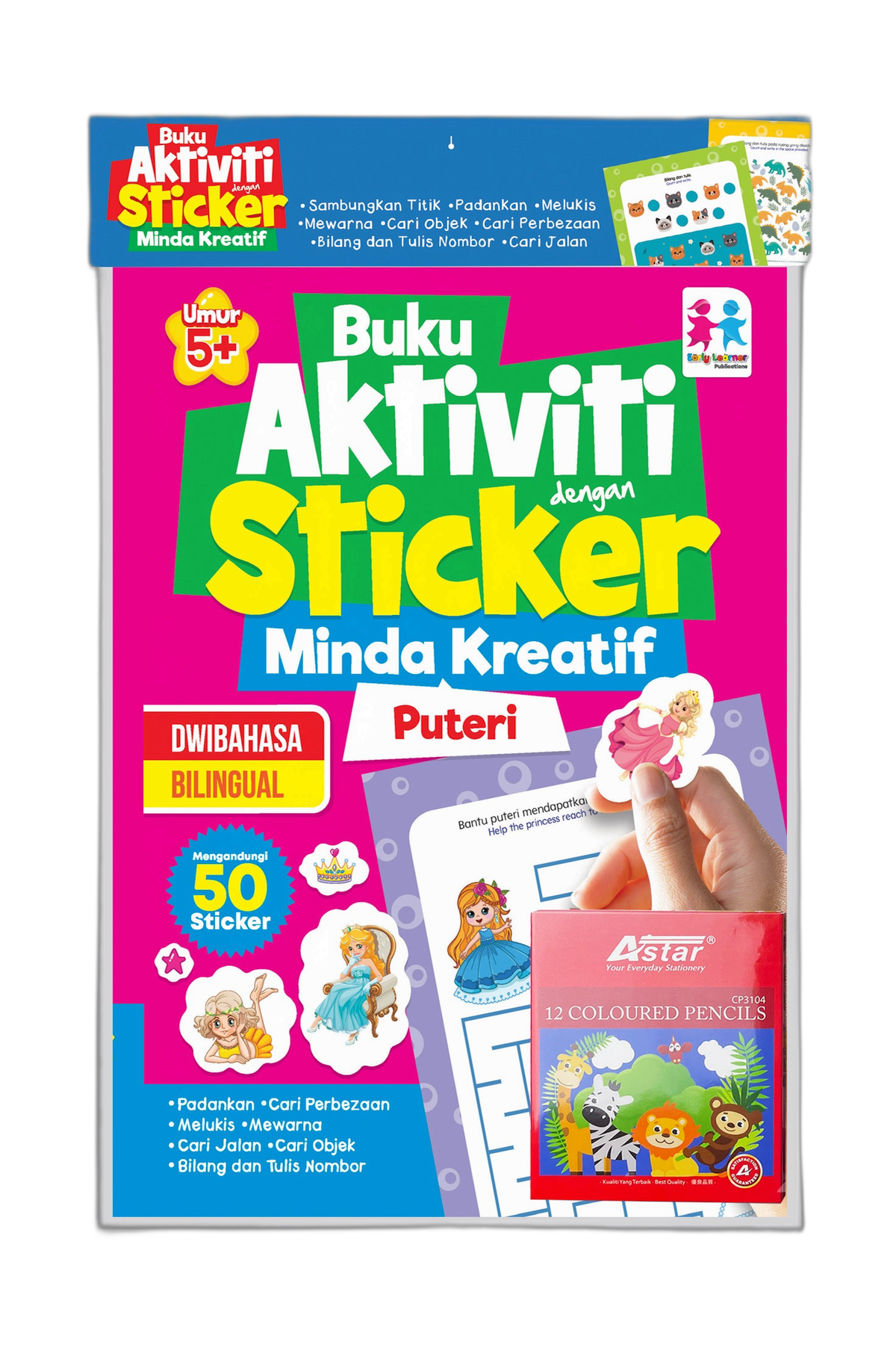 SET Buku Aktiviti dengan Sticker Minda Kreatif- Puteri