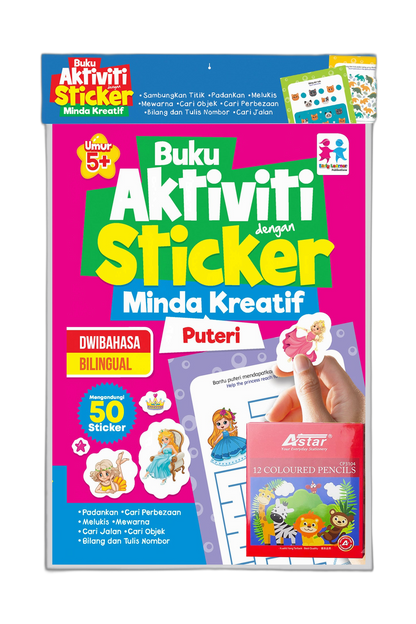 SET Buku Aktiviti dengan Sticker Minda Kreatif- Puteri