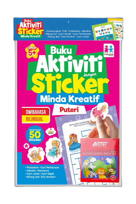 SET Buku Aktiviti dengan Sticker Minda Kreatif- Puteri