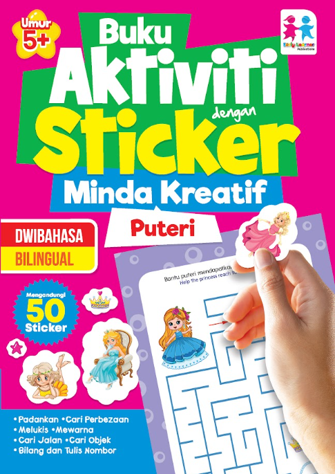 Buku Aktiviti dengan Sticker, Minda Kreatif- Puteri