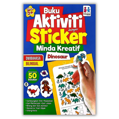 Buku Aktiviti dengan Sticker, Minda Kreatif- Dinosaur