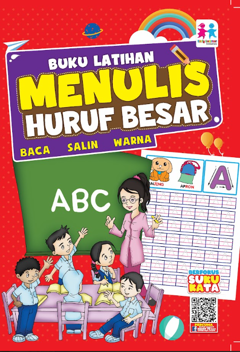 Buku Latihan Menulis Huruf Besar Baca Salin Warna