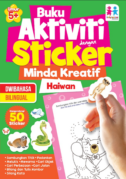 Buku Aktiviti dengan Sticker, Minda Kreatif- Haiwan