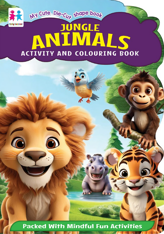 My Cute Die-Cut Shape Book Jungle Animals Activity And Colouring Book