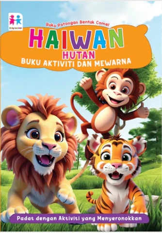 Buku Potongan Bentuk Comel Haiwan Hutan Buku Aktiviti Dan Mewarna
