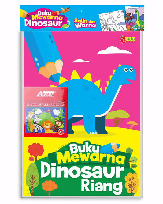 SET Buku Mewarna Dinosaur Riang