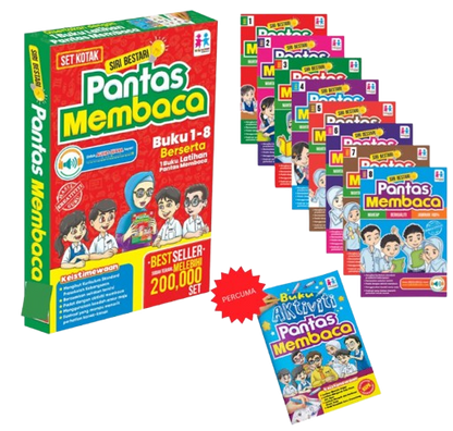 SET Kotak Siri Bestari Pantas Membaca-Buku 1-8 + Buku Latihan Pantas Membaca