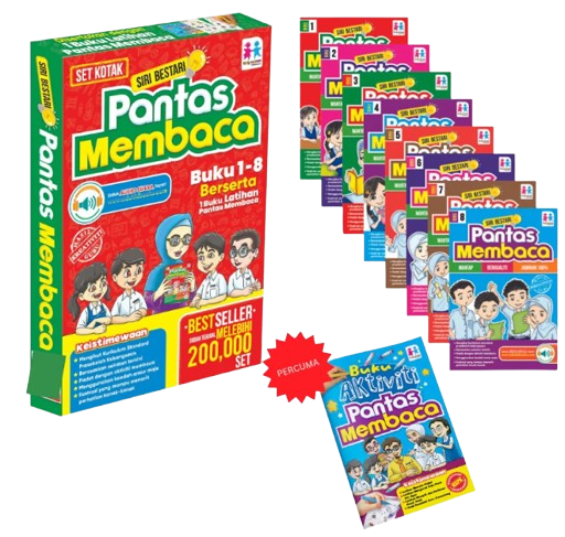 SET Kotak Siri Bestari Pantas Membaca-Buku 1-8 + Buku Latihan Pantas Membaca