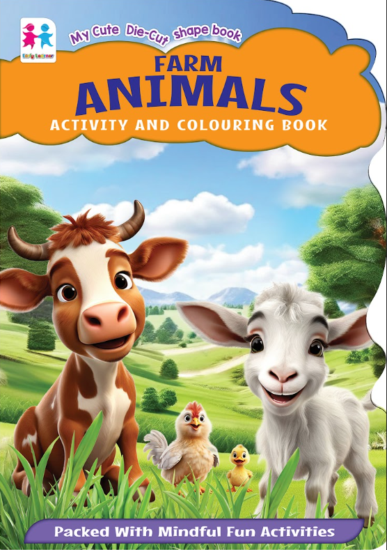 MY Cute Die-Cut Shape Book Farm Animals Activity And Colouring Book